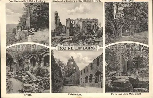 Bad Duerkheim Ruine Limburg Refektorium Krypta Jost Denkmal Kat. Bad Duerkheim