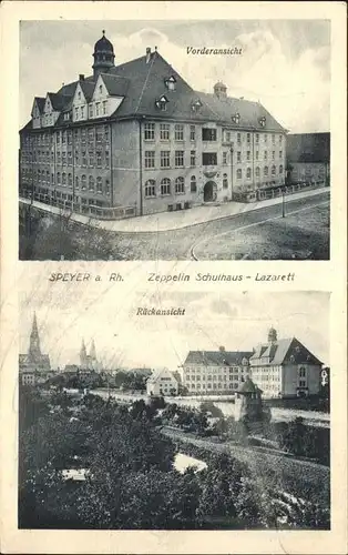 Speyer Rhein Zeppelin Schulhaus Lazarett Kat. Speyer