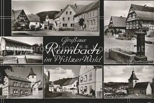 Rumbach Rheinland Pfalz Dorfbrunnen Ev. Kirche Rathaus Schule Kat. Rumbach