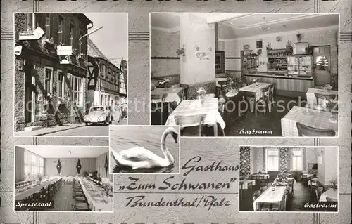 Bundenthal Gasthaus zum Schwanen Gastraum Fladenstein Teilansichten Kat. Bundenthal