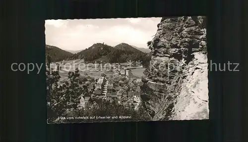 Erfweiler Pfalz Blick von Hahnfels auf Altdahn / Erfweiler /Suedwestpfalz LKR