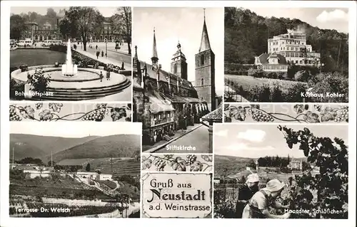 Neustadt Weinstrasse Stiftskirche Kurhaus Kohler Bahnhofplatz Kat. Neustadt an der Weinstr.