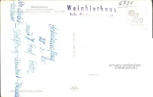 Neustadt Weinstrasse Weinbiethaus Bergwetterstation Fernsehhaus  Kat. Neustadt an der Weinstr.