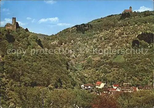 Weinheim Bergstrasse Blick Burgruine Windeck Wachenburg  Kat. Weinheim