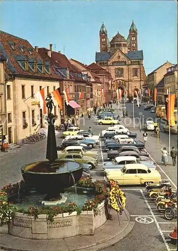 Speyer Rhein Blick Dom Brunnen Kat. Speyer