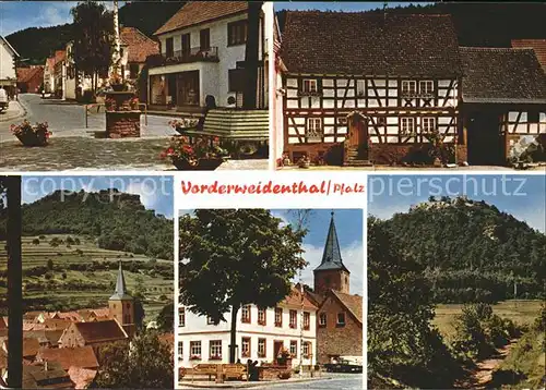 Vorderweidenthal Kirche Burg Teilansichten Kat. Vorderweidenthal