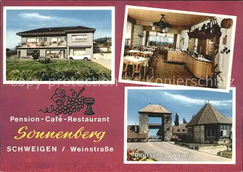 Schweigen-Rechtenbach Weintor Pension Sonnenberg / Schweigen-Rechtenbach /Suedliche Weinstrasse LKR