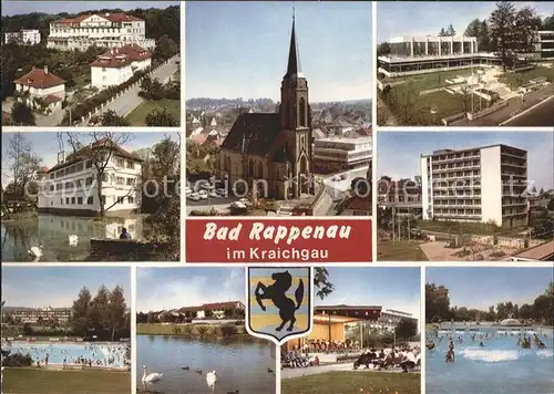 Bad Rappenau Kirche Schwimmbad Hochhaus Schwanenteich Kat. Bad Rappenau