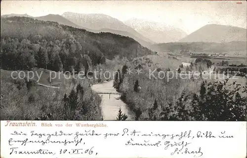 Traunstein Oberbayern Blick v. d. Wartberghoehe Kat. Traunstein