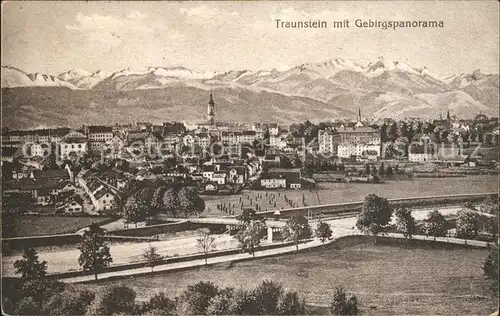 Traunstein Oberbayern Gebirgspanorama Kat. Traunstein