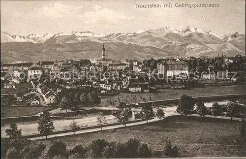 Traunstein Oberbayern Gebirgspanorama Kat. Traunstein