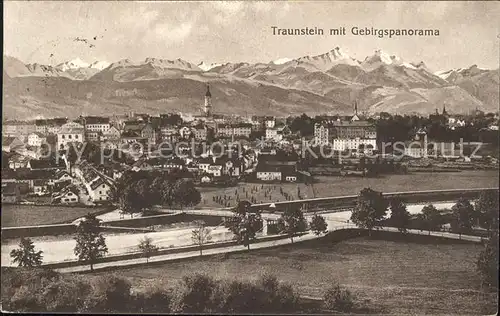 Traunstein Oberbayern Gebirgspanorama Kat. Traunstein