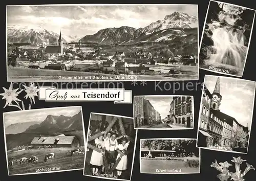 Teisendorf Oberbayern Staufen Untersberg Wasserfall Marktstrasse Schwimmbad  Kat. Teisendorf