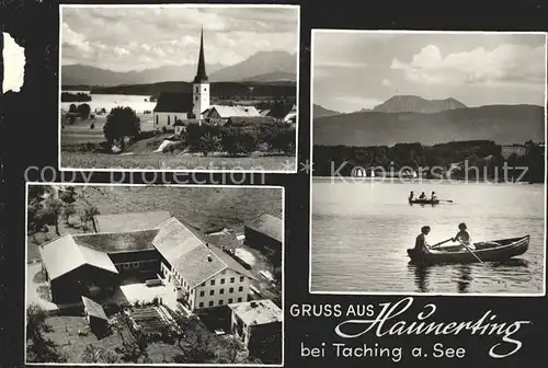 Taching See Haus Maierhof Haunerting Boote Kirche / Taching a.See /Traunstein LKR