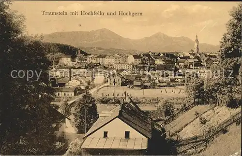 Traunstein Oberbayern mit Hochfelln und Hochgern Kat. Traunstein