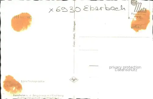 Eberbach Baden mit Neckarbruecke Kat. Eberbach