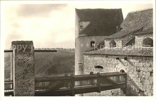 Beuron Donautal Burg Wildenstein Zugbruecke mit Bastion / Beuron /Sigmaringen LKR