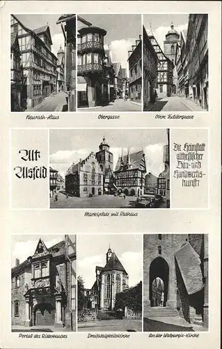 Alsfeld Neurath Haus Obergasse Fuldergasse Marktplatz Rathaus Ritterhaus Dreifaltigkeits und Walpurgis Kirche Kat. Alsfeld