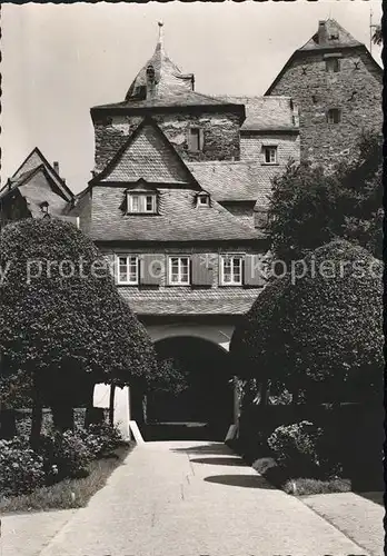 Runkel Lahn Schloss und Zugbruecke Kat. Runkel