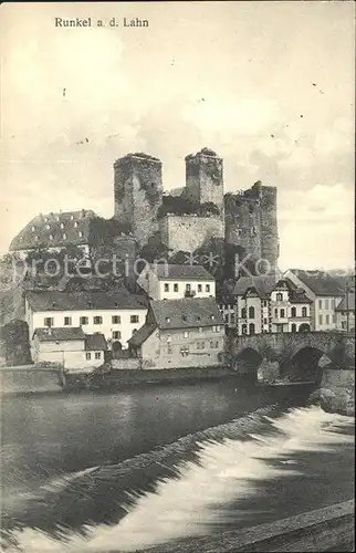 Runkel Lahn Schloss und Lahnbruecke Kat. Runkel