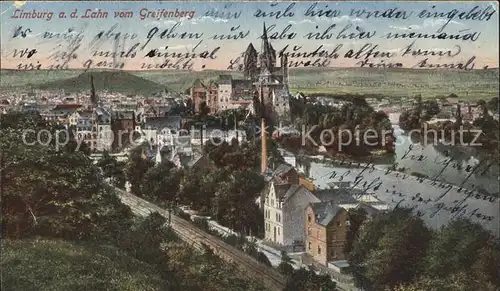 Limburg Lahn Dom mit Schloss vom Greifenberg Kat. Limburg a.d. Lahn