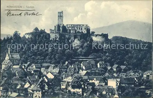 Koenigstein Taunus Stadtansicht mit Burgruine Kat. Koenigstein im Taunus