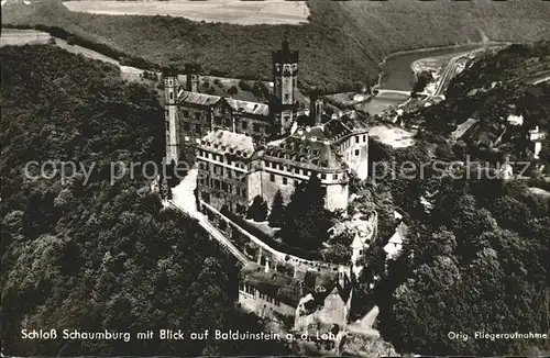 Balduinstein Schloss Schaumburg Fliegeraufnahme Kat. Balduinstein