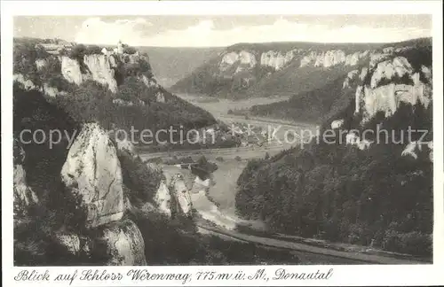 Beuron Donautal Blick auf Schloss Werenwag / Beuron /Sigmaringen LKR