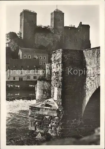 Runkel Lahn Burg Runkel mit Lahnbruecke Kat. Runkel