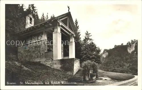 Beuron Donautal St. Mauruskapelle mit Schloss Wildenstein / Beuron /Sigmaringen LKR