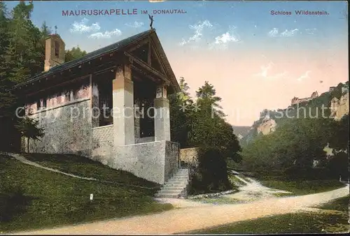 Beuron Donautal Mauruskapelle mit Schloss Wildenstein / Beuron /Sigmaringen LKR