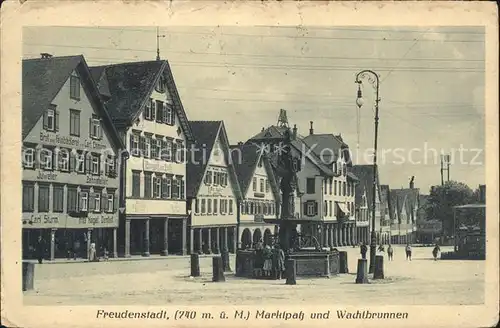 Freudenstadt Marktplatz mit Wachtbrunnen Kat. Freudenstadt