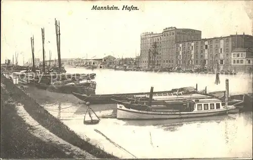 Mannheim Hafen Schiffe Kat. Mannheim