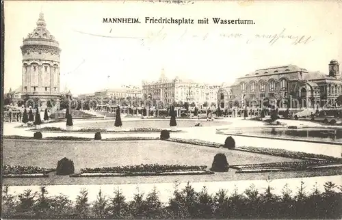 Mannheim Friedrichsplatz mit Wasserturm Kat. Mannheim