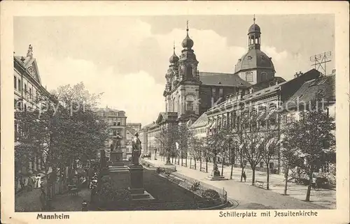 Mannheim Schillerplatz mit Jesuitenkirche Kat. Mannheim