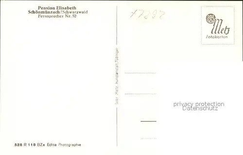 Schoenmuenzach Pension Elisabeth Kat. Baiersbronn