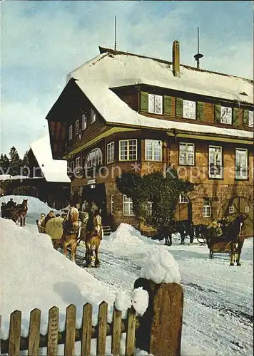 Lossburg Adrionshof im Schnee mit Pferdeschlitten Kat. Lossburg