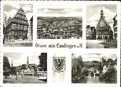 Esslingen Neckar Rathaus Fliegeraufnahme Kat. Esslingen am Neckar