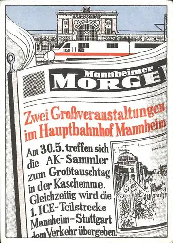 Mannheim Mannheimer Morgenpost Eintrittkarte Grosstauschtag in  Kat. Mannheim