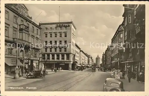 Mannheim Planken Autos Bahnpost  Kat. Mannheim