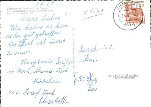 Unzenberg Gashaus Erich Georg Teiansicht  Kat. Unzenberg