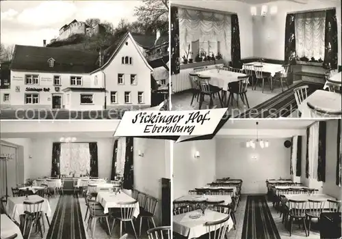 Ebernburg Gasthaus Sicinger Hof Speisesaal Kat. Bad Muenster am Stein Ebernburg