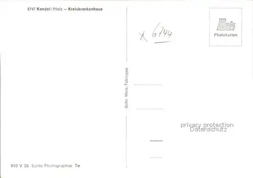 Kandel Pfalz Kreiskrankenhaus Kat. Kandel
