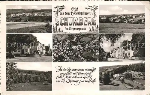 Schoemberg Schwarzwald Panorama Orts und Teilansichten Kat. Schoemberg