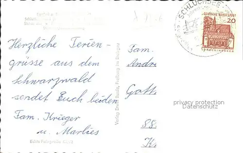 Aha Schluchsee Gasthof Pension Auerhahn Details Hinweisschild Kat. Schluchsee