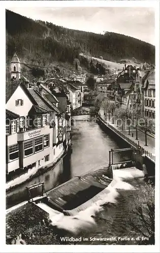 Wildbad Schwarzwald Partie an der Enz Hotel Sonne Kat. Bad Wildbad