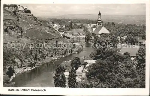 Bad Kreuznach Panorama mit Kirche Kat. Bad Kreuznach
