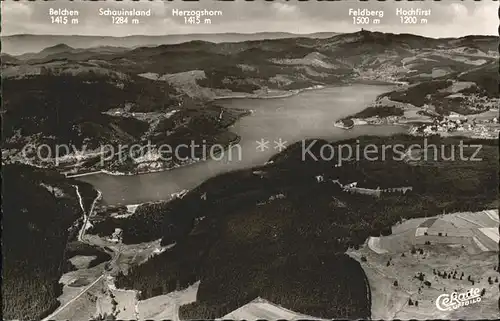 Schluchsee mit Belchen Schauinsland Herzogshorn Feldberg Hochfirst Fliegeraufnahme Kat. Schluchsee