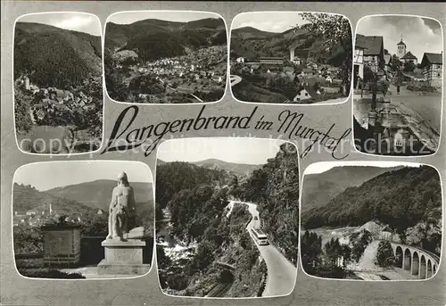 Langenbrand Forbach Panorama Strassenpartien Denkmal Viadukt Kat. Forbach