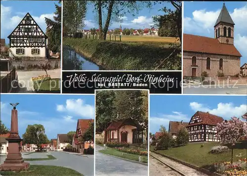 oetigheim Fachwerkhaus Ortsansicht Kirche Denkmal Kapelle Kat. oetigheim